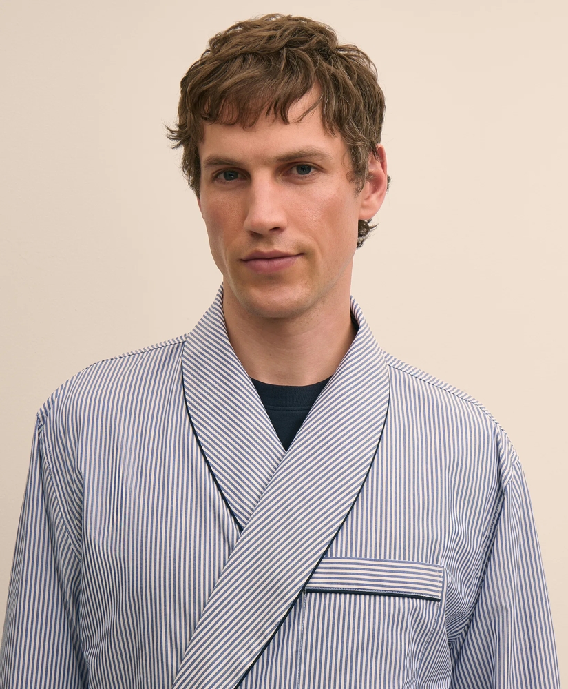 Cotton Broadcloth Striped Robe, image 3