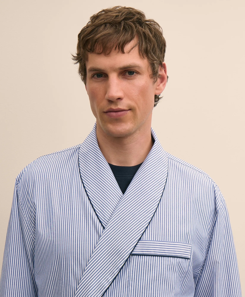 Cotton Broadcloth Striped Robe, image 3