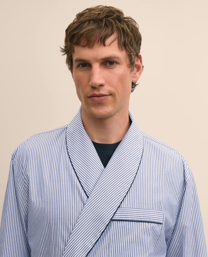 Cotton Broadcloth Striped Robe, image 3