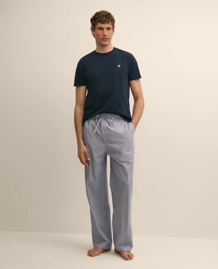 Cotton Broadcloth Striped Lounge Pants, image 1