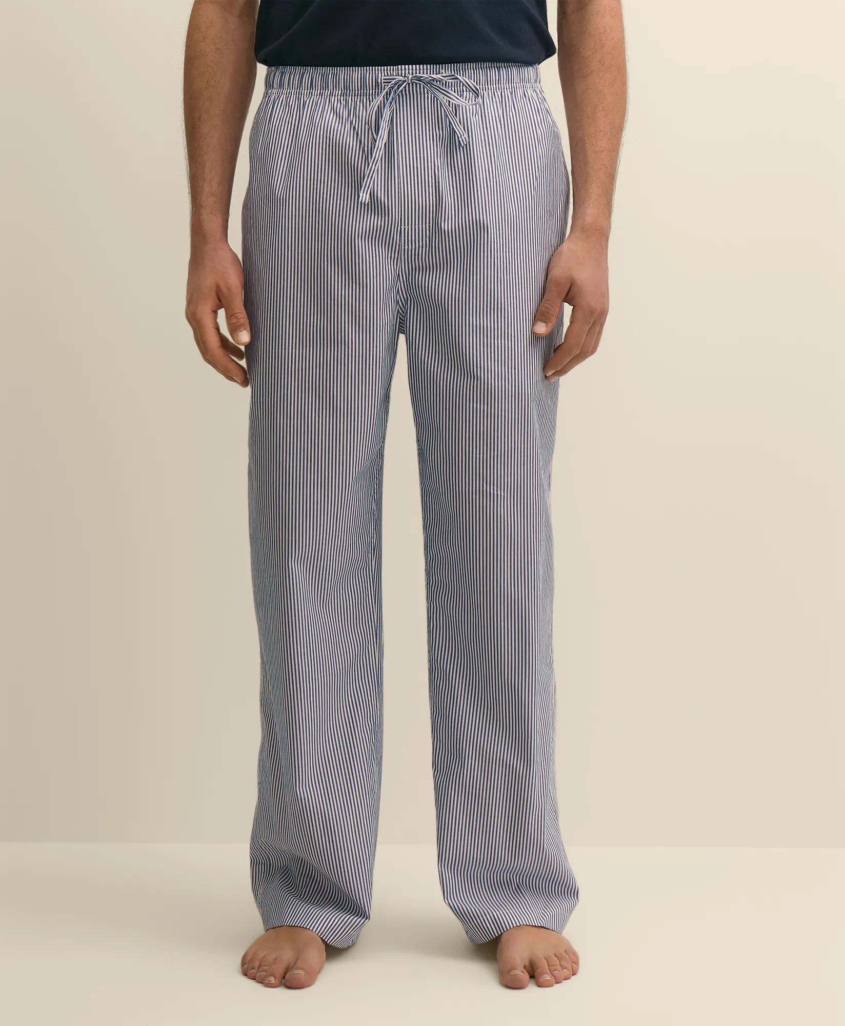 Cotton Broadcloth Striped Lounge Pants, image 2