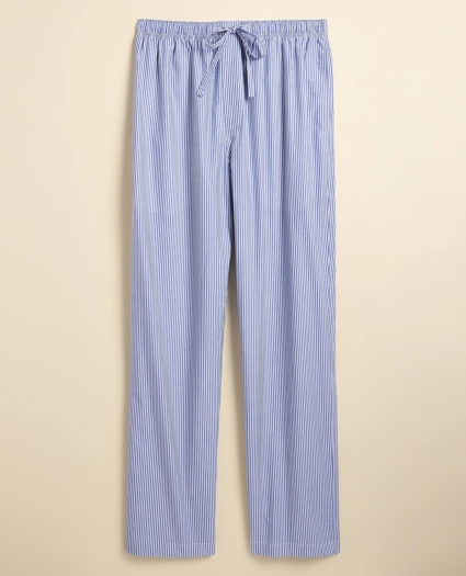 Cotton Broadcloth Striped Lounge Pants, image 4
