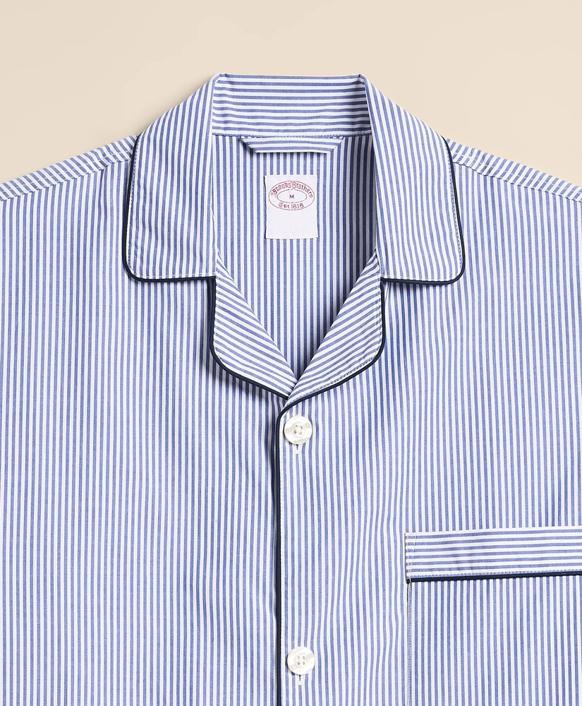 Cotton Broadcloth Striped Short Pajamas, image 3