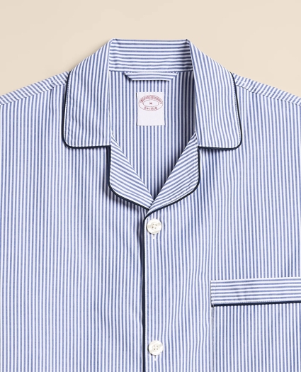 Cotton Broadcloth Striped Short Pajamas, image 3