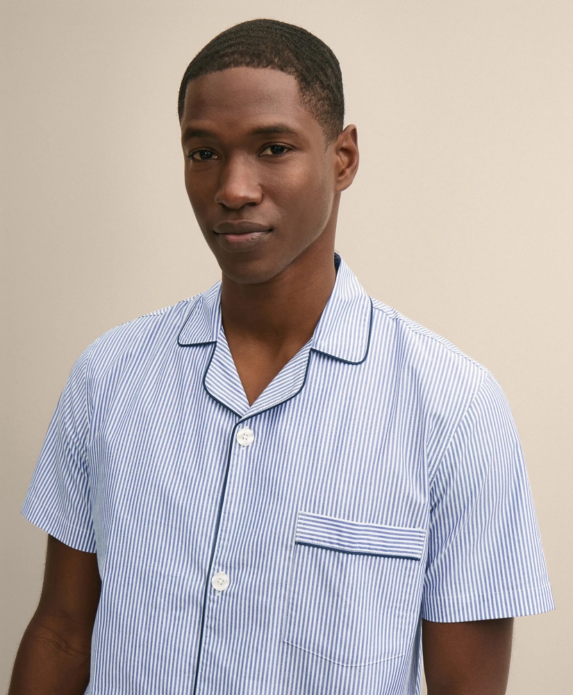 Cotton Broadcloth Striped Short Pajamas, image 5