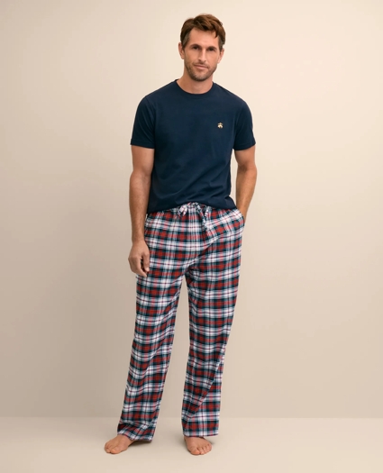 Cotton Flannel Plaid Lounge Pants, image 1