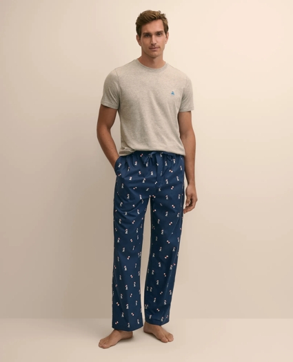 Cotton Broadcloth Holiday Dog Lounge Pants, image 1