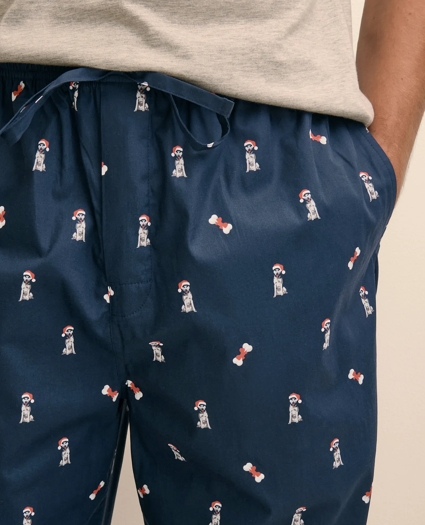 Cotton Broadcloth Holiday Dog Lounge Pants, image 5