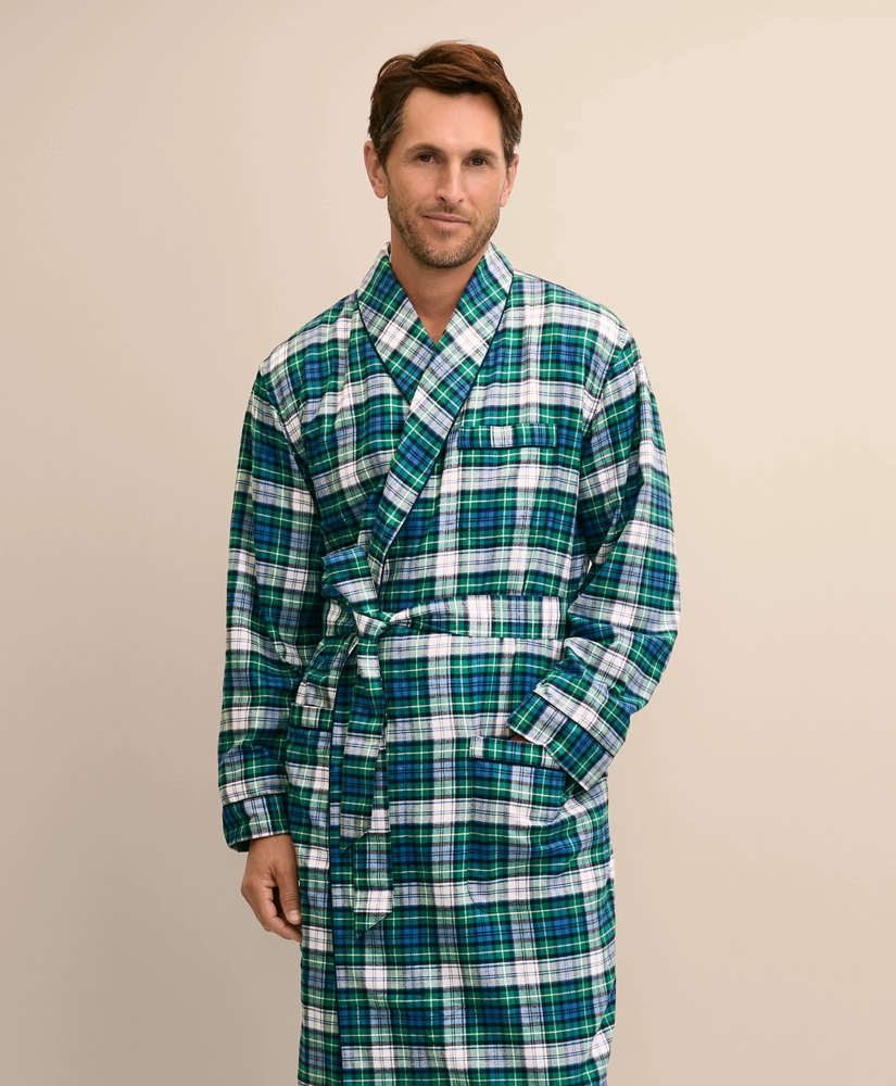 Cotton Flannel Plaid Robe, image 3
