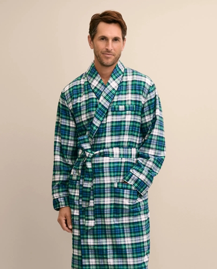 Cotton Flannel Plaid Robe, image 3
