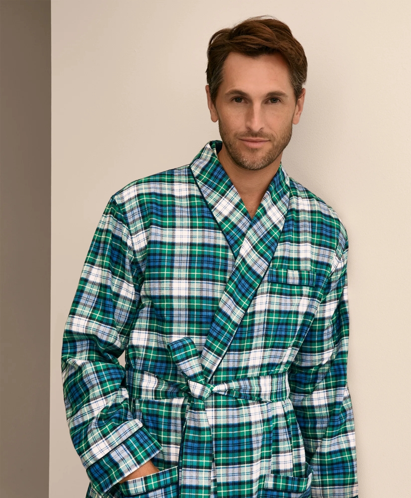 Cotton Flannel Plaid Robe, image 4