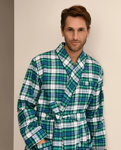 Cotton Flannel Plaid Robe, image 4