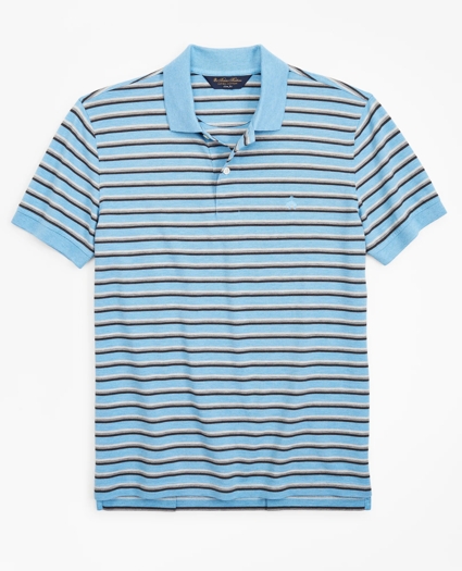 Slim Fit Heathered Stripe Polo Shirt, image 1