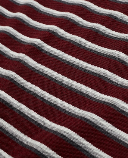 Slim Fit Heathered Stripe Polo Shirt, image 3