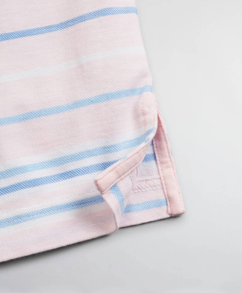 Slim Fit Cotton and Linen Slub Stripe Polo Shirt, image 3