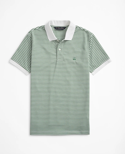 Golden Fleece® Slim Fit Stretch Pique Feeder Stripe Polo Shirt, image 1