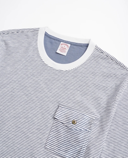 Striped Slub Cotton Pocket T-Shirt, image 2