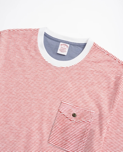Striped Slub Cotton Pocket T-Shirt, image 2