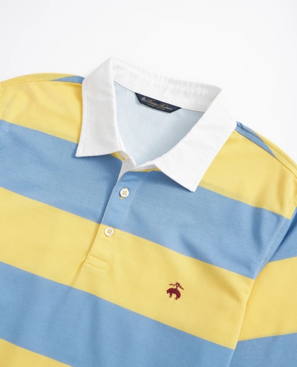 Slim Fit Rugby Stripe Stretch Pique Polo Shirt, image 2