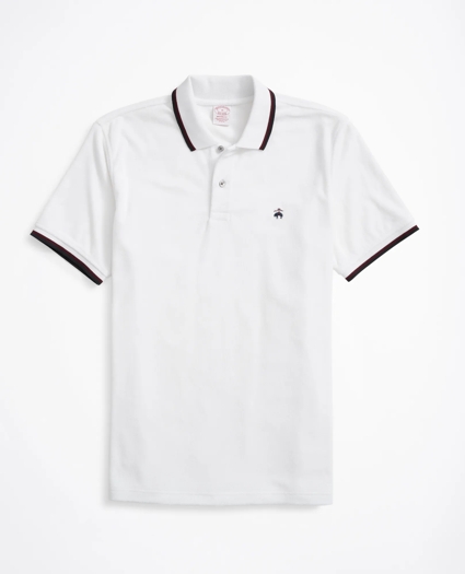 Striped Trim Terry Polo Shirt, image 1