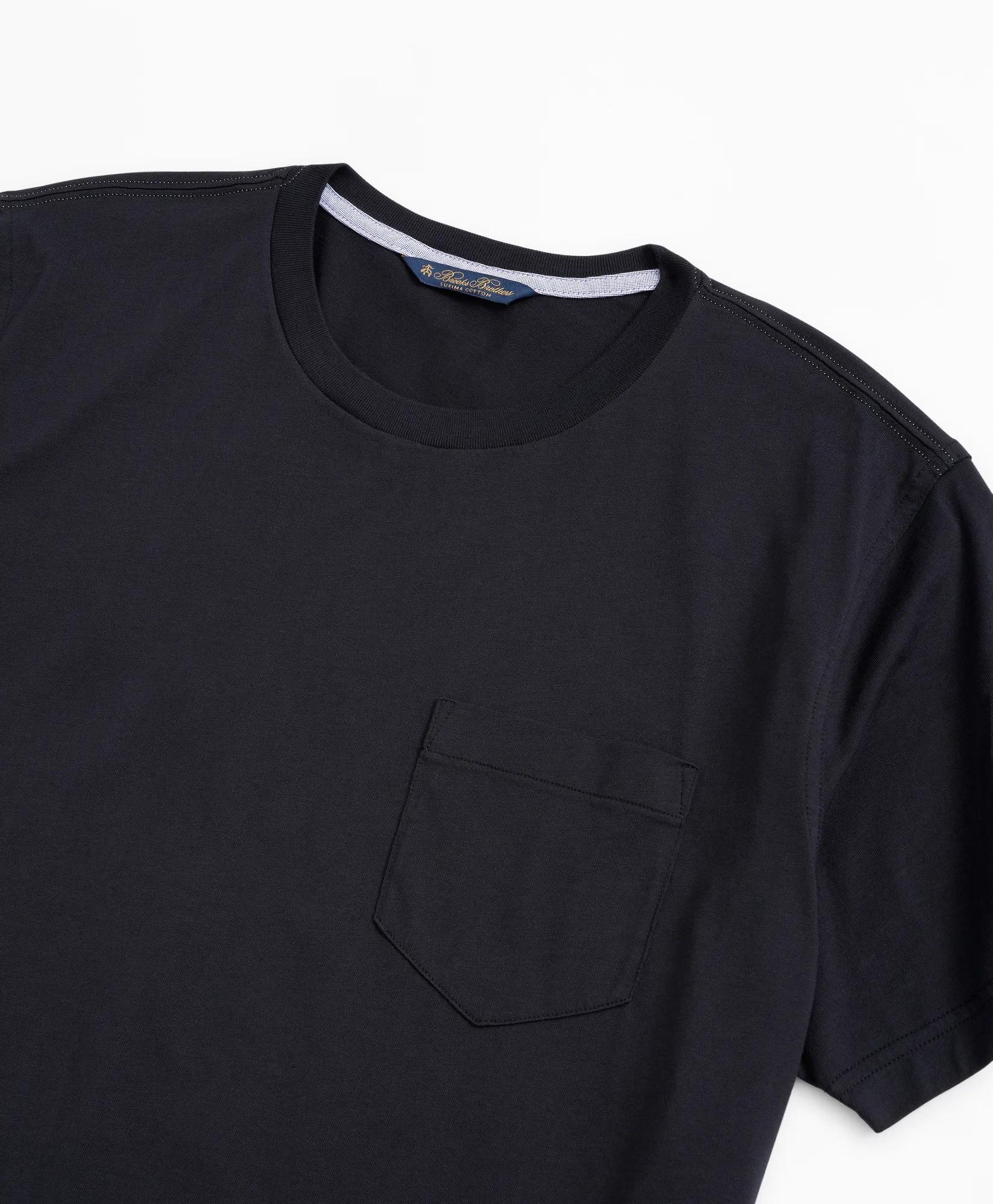 Supima Cotton Pocket Crewneck T-Shirt - Black