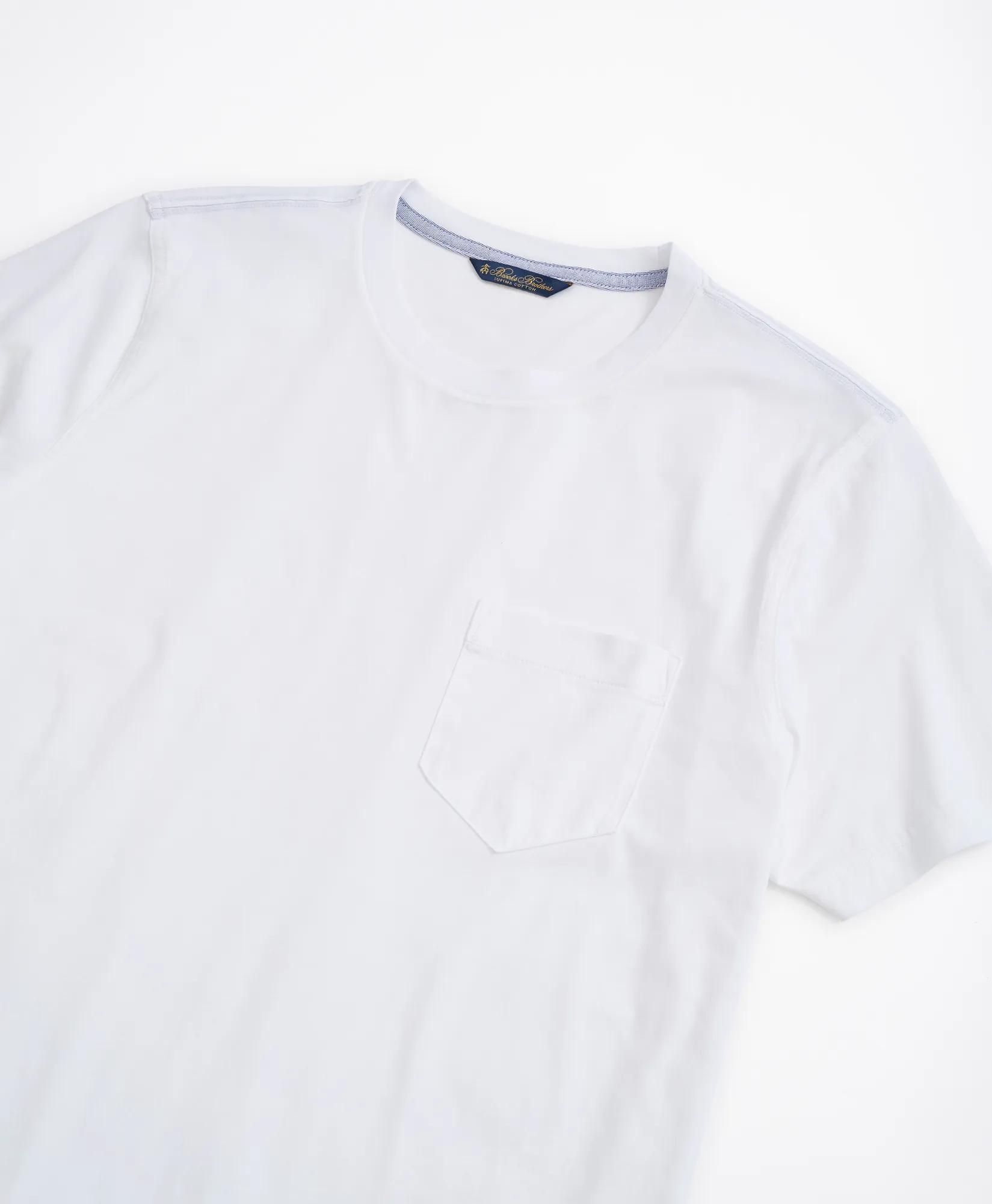 Supima Cotton Pocket Crewneck T-Shirt - White