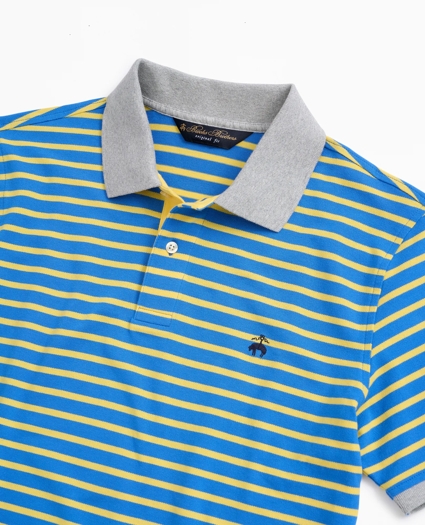 Original Fit Stretch Cotton Pique Stripe Polo Shirt, image 2