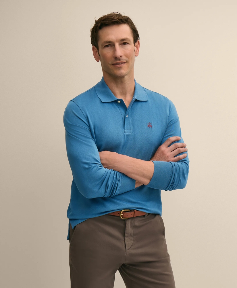 Golden Fleece&reg; Stretch Supima&reg; Long-Sleeve Polo Shirt, image 1