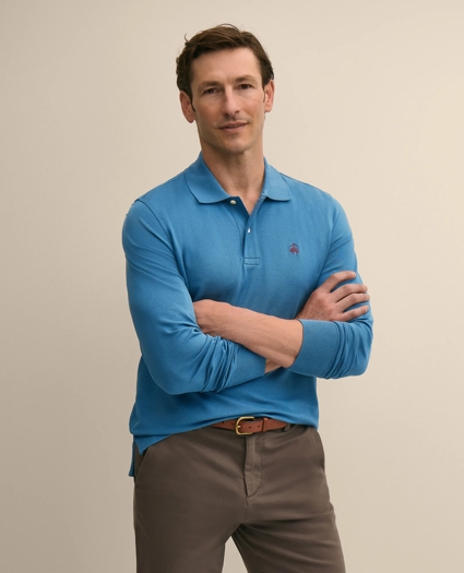 Golden Fleece&reg; Stretch Supima&reg; Long-Sleeve Polo Shirt, image 1