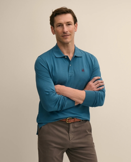 Golden Fleece&reg; Stretch Supima&reg; Long-Sleeve Polo Shirt, image 1
