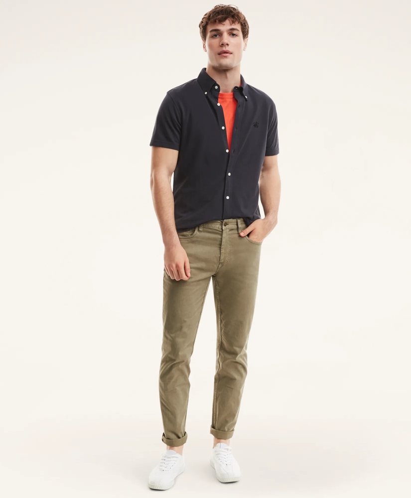 Washed Cotton Pique Short-Sleeve Knit Shirt, image 3