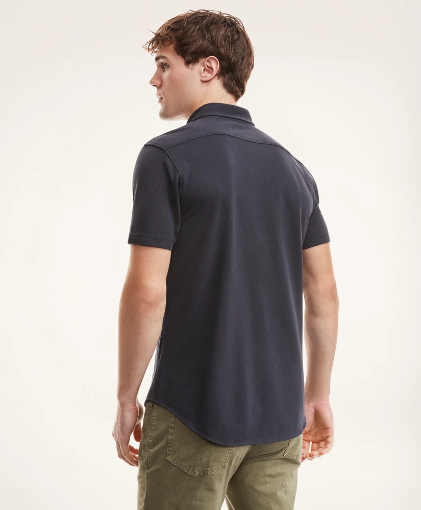 Washed Cotton Pique Short-Sleeve Knit Shirt, image 4