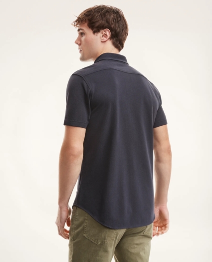 Washed Cotton Pique Short-Sleeve Knit Shirt, image 4