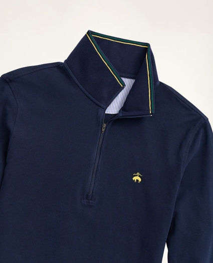 Supima® Cotton Pique Half-Zip Polo Shirt, image 2