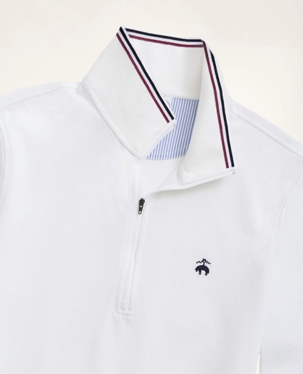 Supima® Cotton Pique Half-Zip Polo Shirt, image 2