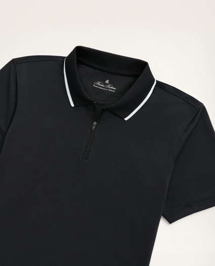 Brooks Brothers Stretch Performance Series Zip Jersey Polo Shirt, image 2