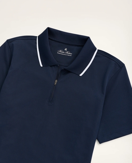 Brooks Brothers Stretch Performance Series Zip Jersey Polo Shirt