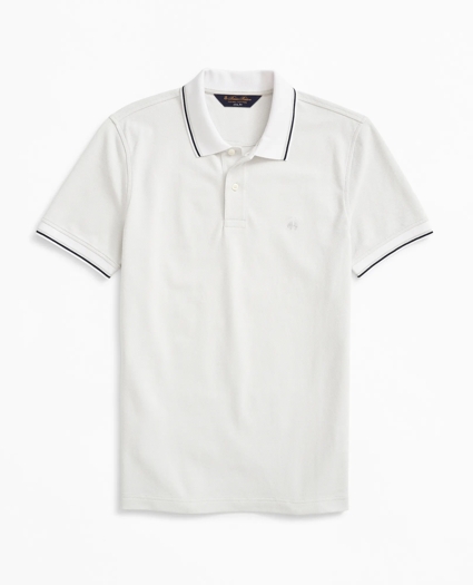Slim Fit Stretch Striped-Trim Polo Shirt, image 1