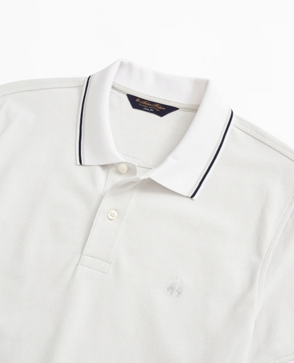 Slim Fit Stretch Striped-Trim Polo Shirt, image 2