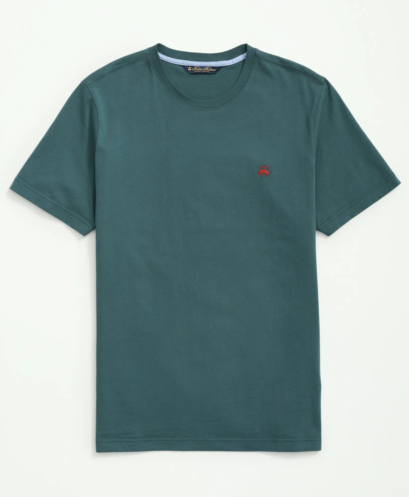 Washed Supima® Cotton Logo Crewneck T-Shirt, image 1
