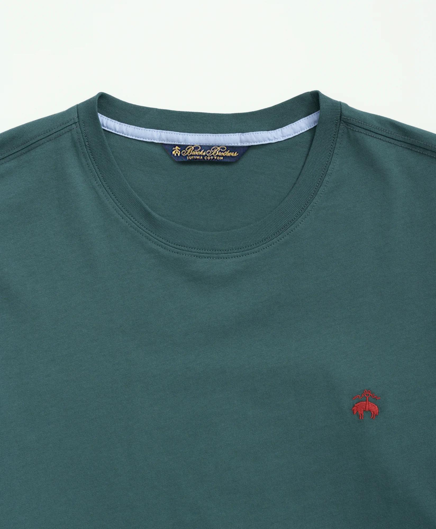 Washed Supima® Cotton Logo Crewneck T-Shirt, image 2