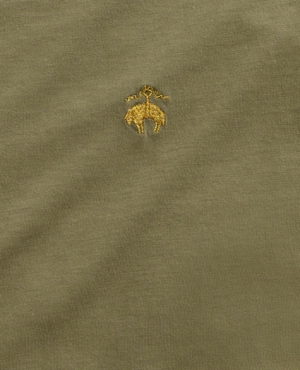 Washed Supima® Cotton Logo Crewneck T-Shirt, image 2