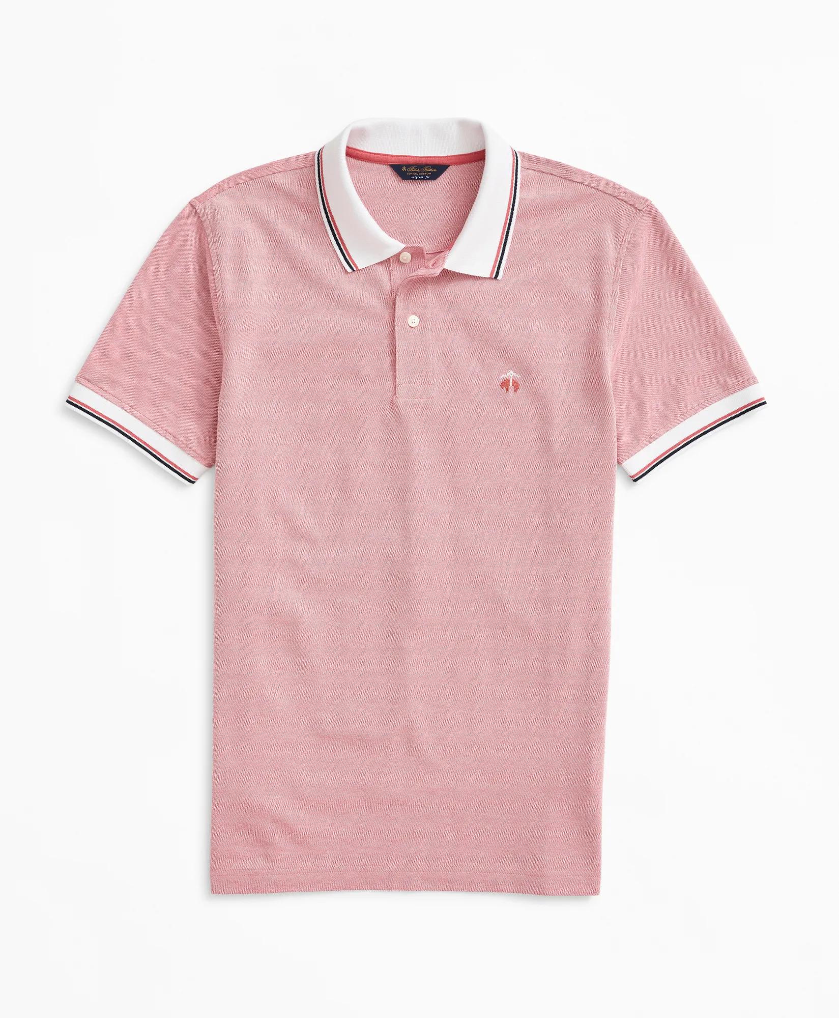 Original Fit Stretch Striped-Trim Polo Shirt, image 1