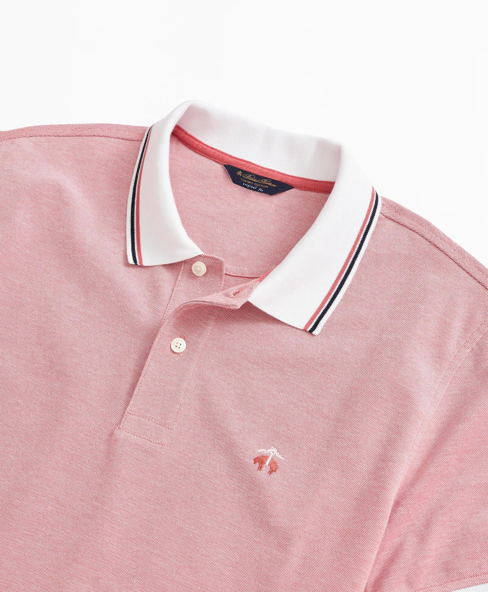 Original Fit Stretch Striped-Trim Polo Shirt, image 2