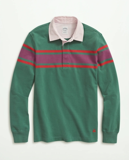 Sueded Cotton Chest Stripe Rugby, image 1