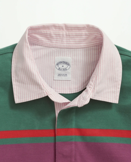 Sueded Cotton Chest Stripe Rugby, image 2