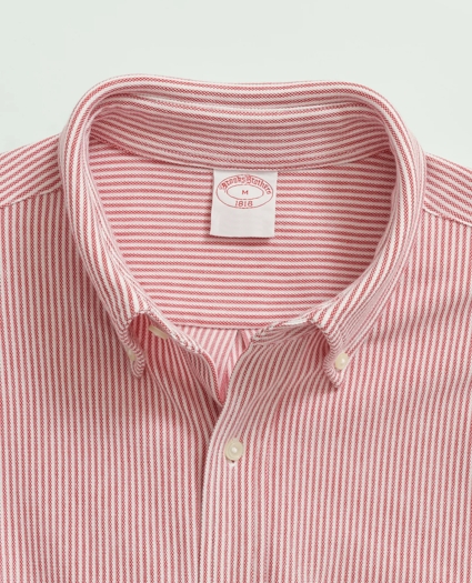 Original Fit Cotton Pique Knit Candy Stripe Short-Sleeve Shirt, image 2