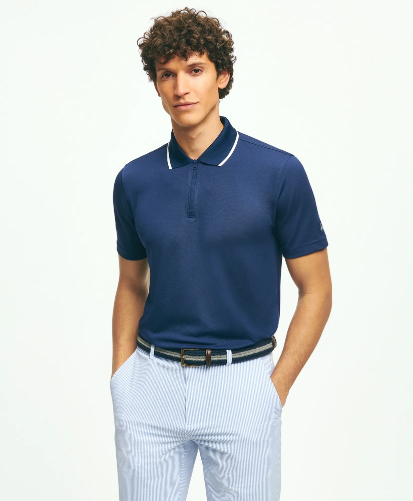 Performance Series Half-Zip Pique Polo Shirt, image 1