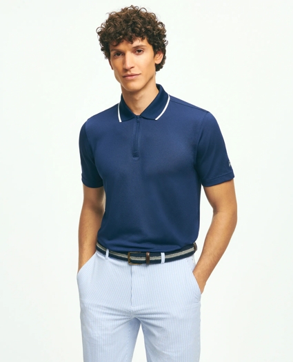 Performance Series Half-Zip Pique Polo Shirt, image 1