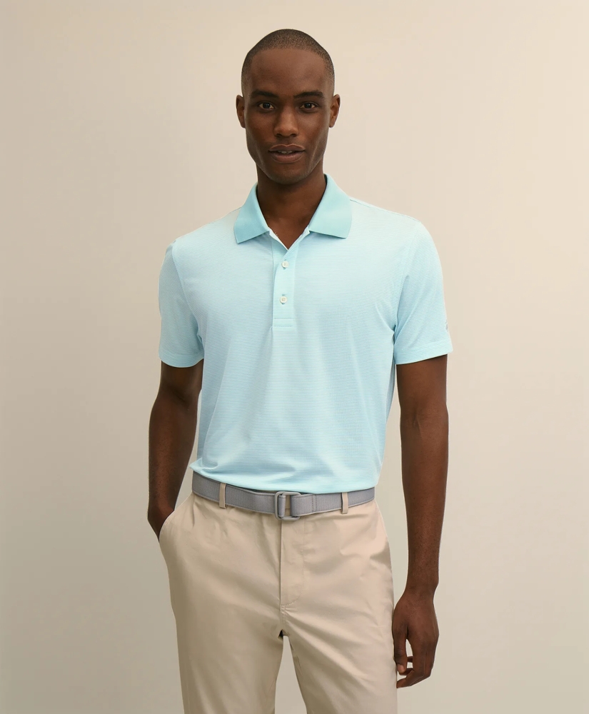 Performance Series Micro Stripe Jersey Polo Shirt, image 1